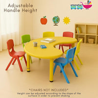 eHomeKart Plastic Moon Table - Front Round Table for Kids - Perfect for Home - (53 x 20 x 20 inches) - Colour May Vary - Chairs NOT Included (Yellow)