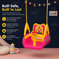 eHomeKart Swing for Kids - 3-in-1 Adjustable Baby Swing Toy for Indoor and Outdoor - for Boys and Girls of Age 6 Months+ (Pink)