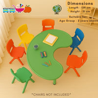 eHomeKart Fish Table - Perfect for Home and School - Front Round Table for Kids - (53 x 20 x 20 inches) - Colour May Vary, Plastic