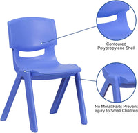Flash Furniture Whitney 2 Pack Blue Plastic Stackable School Chair with 13.25" Seat Height