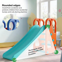 Baybee Garden Baby Slide for Kids with Basketball Hoop | Perfect Mini Playground Sliding for Babies with Handrails | Baby Play Area Indoor Setup | Outdoor Slider for Kids 2 to 5 Years (Orange)
