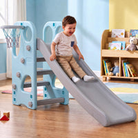 Baybee Garden Baby Slide for Kids with Basketball Hoop | Perfect Mini Playground Sliding for Babies with Handrails | Baby Play Area Indoor Setup | Outdoor Slider for Kids 2 to 5 Years (Orange)