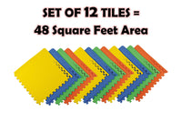 Ehomekart - EVA Kid's Interlocking Play Mat - 11 mm Thickness - Set of 8 Tiles - 62cm x 62cm Each Tile - 32 Square Feet Total Area(Multicolor)