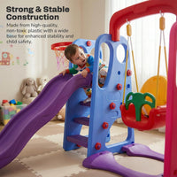 Baybee 4 in 1 Jumbo Baby Swing & Slides for Kids | Perfect Outdoor Sliding with Basketball Set, Anti Slip Steps & Climbing | Baby Play Area Indoor Setup | Freestanding Slider for Kids 2 to 5 Years