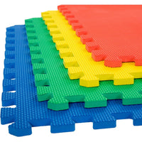 Eva Kid's Interlocking Multi Color Play Mat - 10 Mm Thickness - Set Of 4 Tiles - 60 Cm X 60 Cm Each Tile