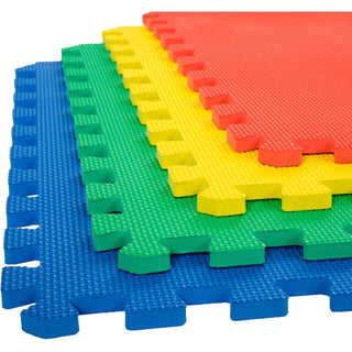 Eva Kid's Interlocking Multi Color Play Mat - 10 Mm Thickness - Set Of 4 Tiles - 60 Cm X 60 Cm Each Tile