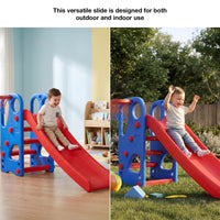 Baybee Garden Baby Slide for Kids with Basketball Hoop | Perfect Mini Playground Sliding for Babies with Handrails | Baby Play Area Indoor Setup | Outdoor Slider for Kids 2 to 5 Years (Orange)