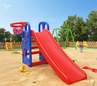 HerHome Slide for Kids - Super Senior Slider with Basketball Ring Toy - for Boys and Girls Perfect Slides/Toys for Home, Indoor or Outdoor