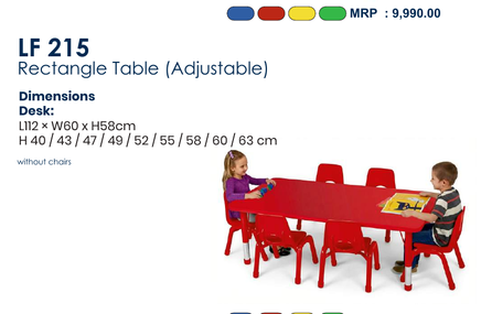 LF 215 LF 215 – Adjustable Rectangle Table — catalogue image