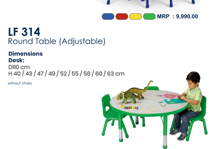 LF 314 LF 314 – Adjustable Round Table — catalogue image