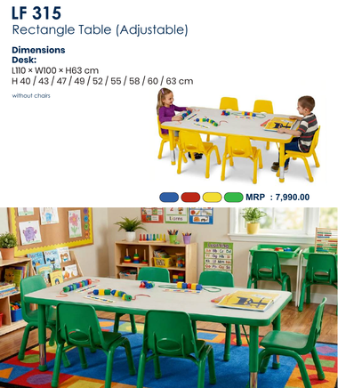 LF 315 LF 315 – Adjustable Rectangle Table — catalogue image