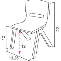 Little Fingers Strong and Durable Kid's Plastic School Study Chair- (1-5yrs)