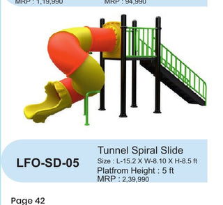 Tunnel Spiral Slide LFO-SD-05 – Intra Kids Outdoor Playground