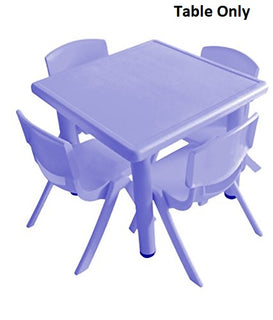 Little Fingers 24'' Square Plastic Activity Table Set with 4 Chairs - Blue
