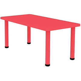 Little Fingers Strong And Sturdy School Study Table Without Chairs - Rectangle (Red)