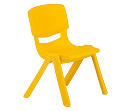 Little Fingers Plastic Stackable School Chair with 10.5'' Seat Height (1 Pack, Yellow)