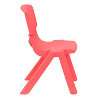 Little Fingers 4 Pack Red Plastic Stackable School Chair with 10.5'' Seat Height