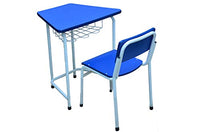 Little Fingers Intra Kids School Study Table and Chair Set (Colour May Vary) (Trapezium Shape)