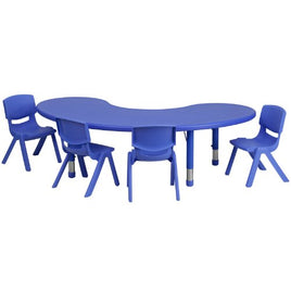Little Fingers   Half-Moon Plastic Activity Table Set with 4 Chairs