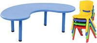 Little Fingers Front Round Table for Kids - with 4 chairs (54 x 30 x 20-inches, Assorted Colour)