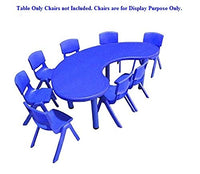 Little Fingers School Study Table Big Half Moon Table (Multicolor) - Without Chairs