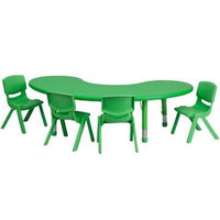 Little Fingers   Half-Moon Plastic Activity Table Set with 4 Chairs