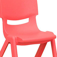 Little Fingers 4 Pack Red Plastic Stackable School Chair with 10.5'' Seat Height