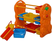 Little Fingers Toys Plastic Shelf and Toy Storage Chests (Orange, L 36xW 17xH 32-inch)