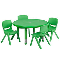 Little Fingers 45'' Round Plastic  Activity Table Set