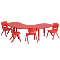 Little Fingers   Half-Moon Plastic Activity Table Set with 4 Chairs