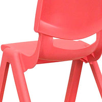 Little Fingers 4 Pack Red Plastic Stackable School Chair with 10.5'' Seat Height
