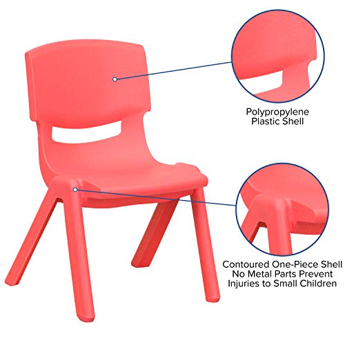 Little Fingers Pack Red Plastic Stackable School Chair with Seat Height