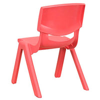 Little Fingers 4 Pack Red Plastic Stackable School Chair with 10.5'' Seat Height