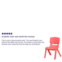 Little Fingers 4 Pack Red Plastic Stackable School Chair with 10.5'' Seat Height