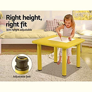 Little Fingers Strong And Sturdy Table Without Chairs - Square - Yellow