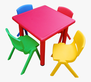 Little Fingers Strong And Sturdy Table Without Chairs - Square - Red